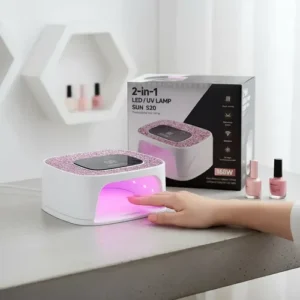 lÁmpara secador de uÑas • pantalla digital led con temporizador 268w • función de secado rápido con luz uv/led • recargable • colores: blanca y rosada • diseño moderno y compacto